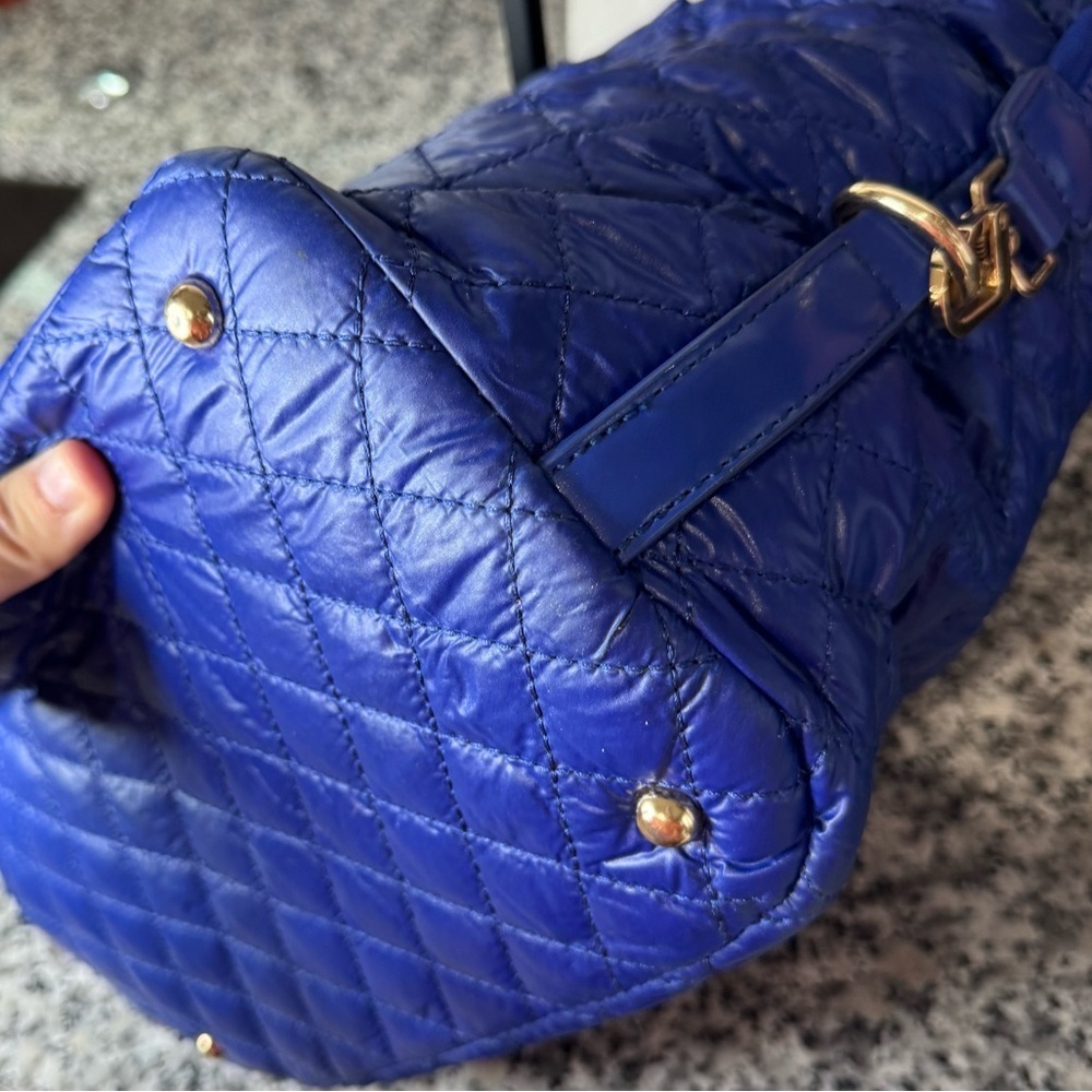 Urban Fit by Urban Expressions | Women's Blue Quilted Nylon Puffer Bag - Picture 6 of 13